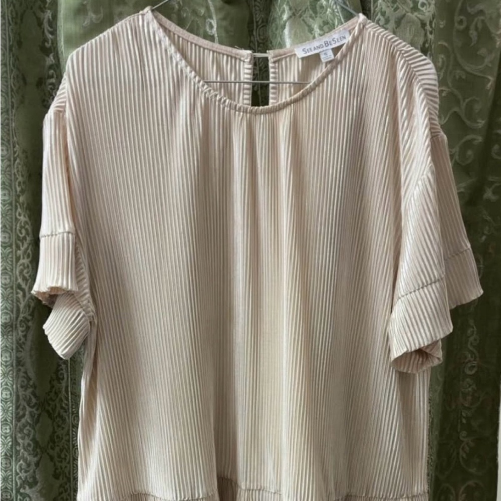 Cream Pleated Midi Dress by Susan Blush